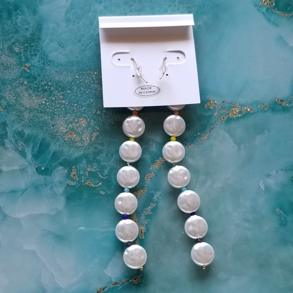 nOir Simulated Freshwater Pearl Drop Earrings - Picture 2 of 3